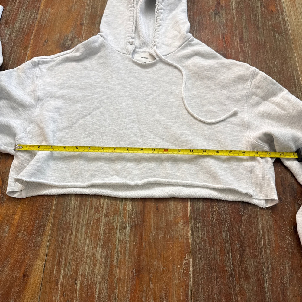 JOAH BROWN Pearl Grey French Terry Lounge Set Cropped Hoodie Joggers - Picture 10 of 16